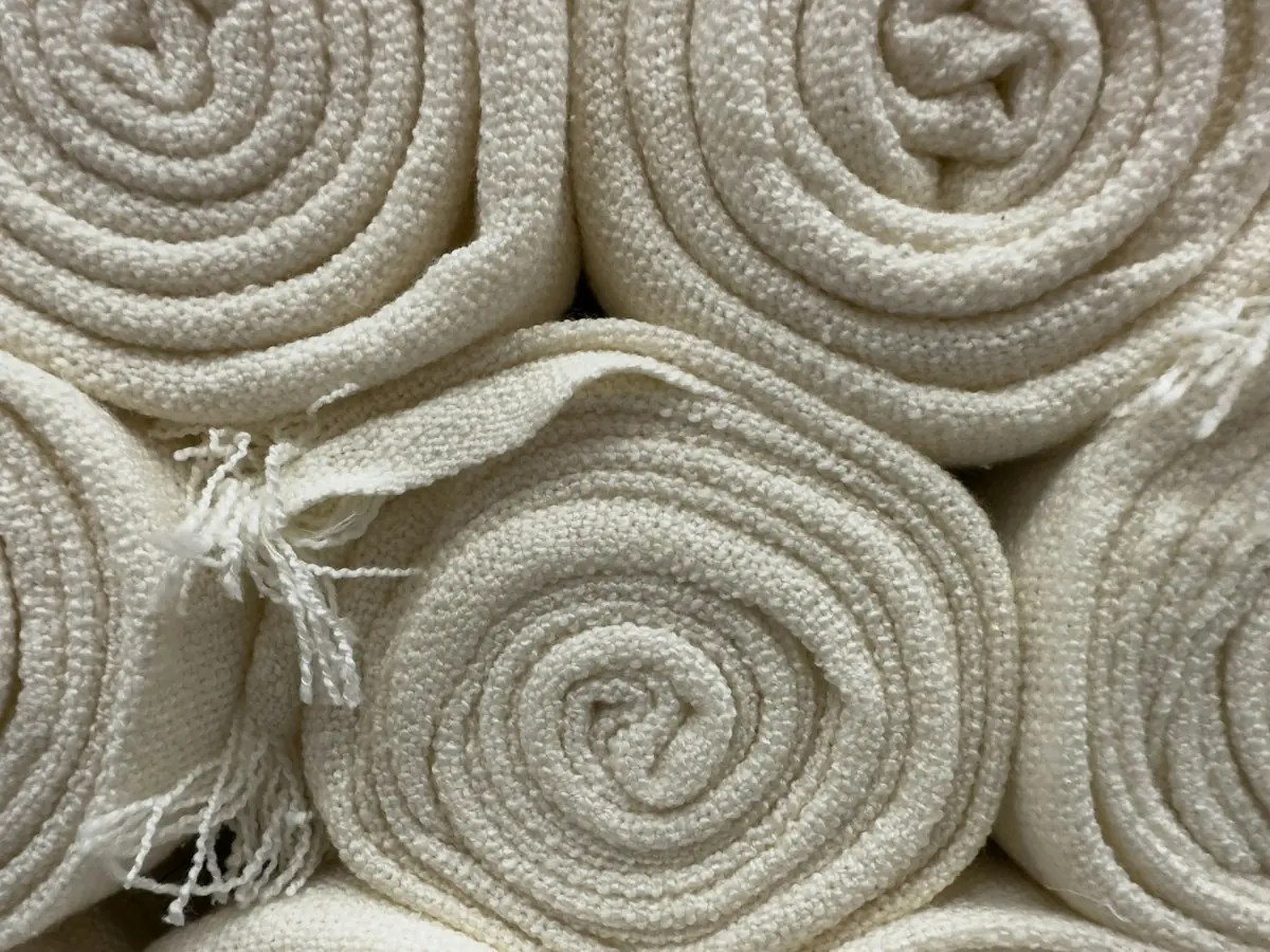 Stacked white towels