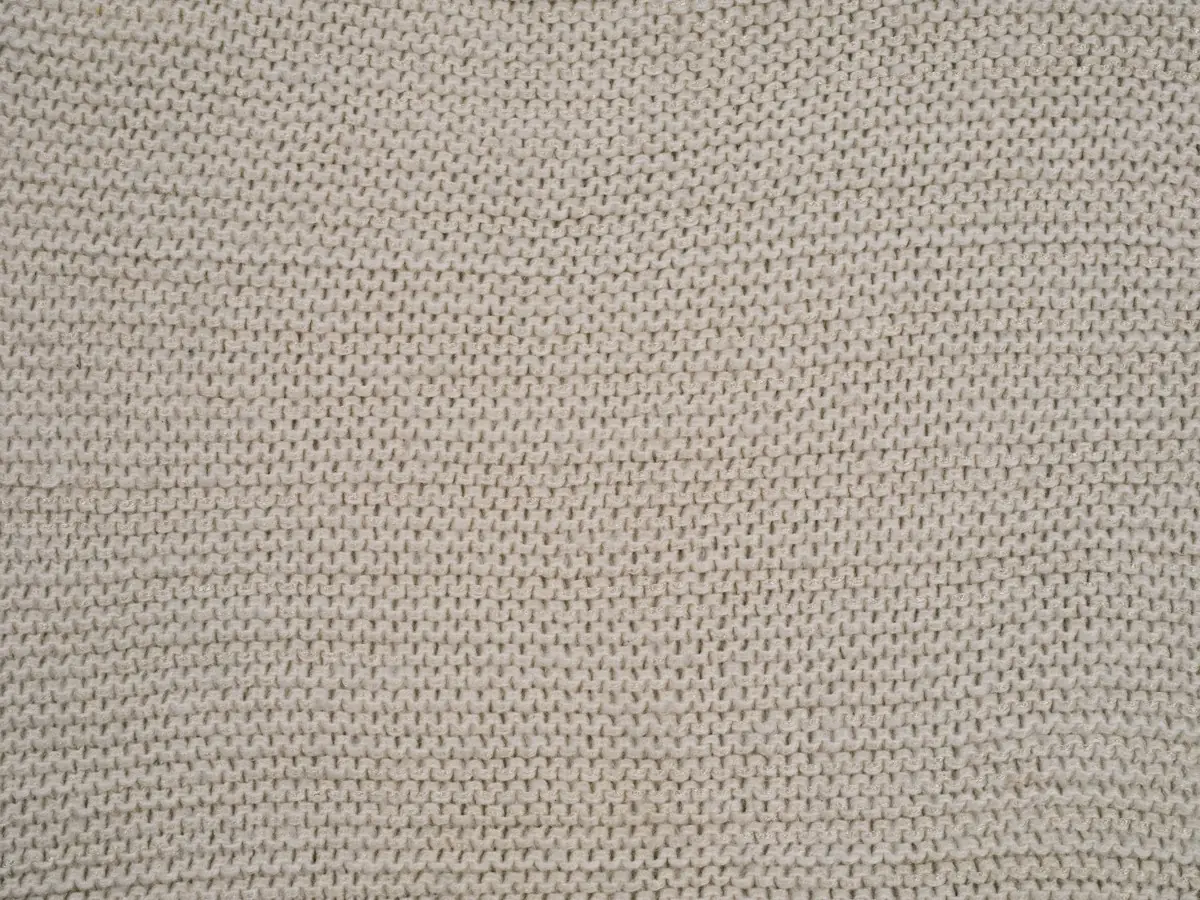 Close-up of white knitted fabric